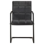 vidaXL Chaises à manger cantilever lot de 4 noir cuir véritable