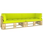 vidaXL Canapé palette 2 places avec coussins Pin imprégné de vert