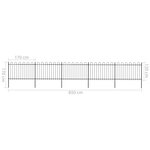 vidaXL Clôture de jardin avec dessus en cerceau Acier 8 5 x 1 2 m Noir