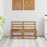 vidaXL 2 Pièce Sofa de milieu extérieur Bois d'Acacia Massif Naturel