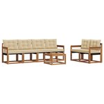 vidaXL Ensemble de canapés d'extérieur 7 pc Naturel et Beige