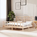vidaXL Cadre de lit Bois de pin massif 200x200 cm