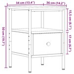 vidaXL Tables de chevet 2 Pièces vieux bois 34x36x50 cm bois d'ingénierie