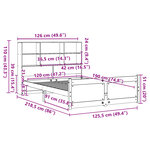 vidaXL Lit bibliothèque sans matelas 120x190 cm bois de pin massif