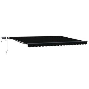 vidaXL Auvent Rétractable Noir 400 ×300 cm tissu
