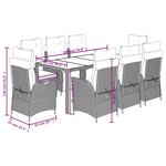 vidaXL Ensemble à manger de jardin 9 Pièces coussins gris résine tressée