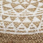 vidaXL Pouf fait à la main Blanc 45x30 cm Jute