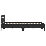 vidaXL Cadre de lit avec tête de lit et LED noir 140x190 cm