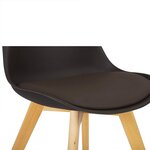 Chaise de salle à manger faux cuir pieds bois marron 19_0000126