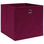 vidaXL Boîtes de rangement 10 Pièces Rouge foncé 32x32x32 cm Tissu