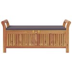 vidaXL Banc de rangement de jardin avec coussin 126 cm Bois d'acacia