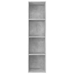vidaXL Bibliothèque/Meuble TV Gris béton 36x30x143cm Bois d’ingénierie