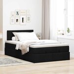 vidaXL Lit ottoman avec matelas noir 120x200 cm tissu