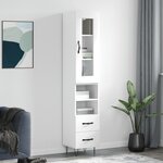 vidaXL Buffet haut Blanc 34 5x34x180 cm Bois d'ingénierie
