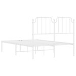 vidaXL Cadre de lit métal sans matelas et tête de lit blanc 120x200 cm