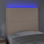 vidaXL Tête de lit à LED Cappuccino 90x5x118/128 cm Similicuir