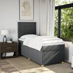 vidaXL Sommier à lattes de lit et matelas Gris foncé 90x190 cm Tissu