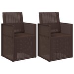 vidaXL Chaises de jardin salle à manger 2 pc Marron PP