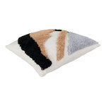 Coussin carré marron  noir et blanc 45 x 45 cm