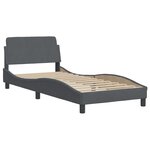 vidaXL Cadre de lit avec lumières LED gris foncé 90x200 cm velours
