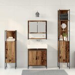 vidaXL Ensemble de mobilier de salle de bain avec porte 4 Pièces Marron
