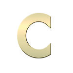 N° C en Laiton  adhésif puissant  50 mm x 2 mm