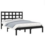 vidaXL Cadre de lit sans matelas noir 140x190 cm bois massif