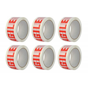 Lot de 6 rubans adhésif fragile 66mx50mm tesa
