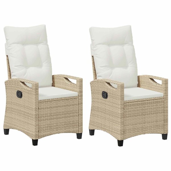 vidaXL Chaise de jardin 2 pc Beige et crème Acier et Polyester