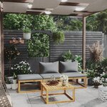 vidaXL Salon de jardin 4 Pièces avec coussin Bois d'acacia solide