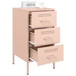 vidaXL Table de chevet rose 36x39x68 cm acier laminé à froid