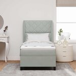 vidaXL Lit à ressorts avec matelas Gris clair 90 x 200 cm Velours