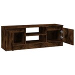 vidaXL Meuble TV avec porte Chêne fumé 102x30x36 cm