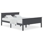 vidaXL Cadre de lit Gris Bois de pin massif 160x200 cm