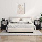 vidaXL Table de nuit avec station de chargement avec tiroir Chêne noir