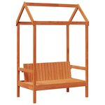 vidaXL Ensemble Lit de Jour 3 Pièces Cire marron Bois de pin massif