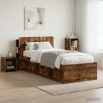 vidaXL Cabinet de Tête de Lit Chêne fumé Bois d'ingénierie