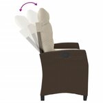 vidaXL Banc inclinable de jardin avec coussins marron résine tressée