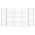 vidaXL Jardinière à gabion en H Fil d'acier 260x40x150 cm