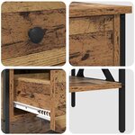 vidaXL Table de chevet avec tiroir Bois ancien 40 x 42 x 45 cm
