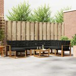 vidaXL Ensemble de canapés d'extérieur 9 Pièces Naturel et Noir