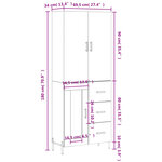 vidaXL Buffet haut Gris béton 69 5x34x180 cm Bois d'ingénierie