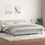 vidaXL Sommier à lattes de lit et matelas et LED gris clair 180x220cm velours