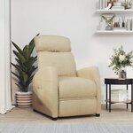 vidaXL Fauteuil inclinable Crème Tissu