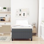 Lit Box Spring vidaXL Gris foncé 100x200 cm Tissu côtelé