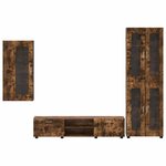 vidaXL Ensemble meuble TV FLORIN Chêne fumé Bois d'ingénierie