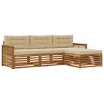 vidaXL Ensemble de canapés d'extérieur avec coussin Naturel et Beige