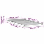 vidaXL Cadre de lit surélevé Blanc 80 x 220 cm Bois massif en pin