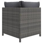 vidaXL Salon de jardin 5 Pièces avec coussins Résine tressée Gris