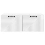 vidaXL Meuble TV mural Montage mural Blanc brillant 78 5 x 41 x 30 cm